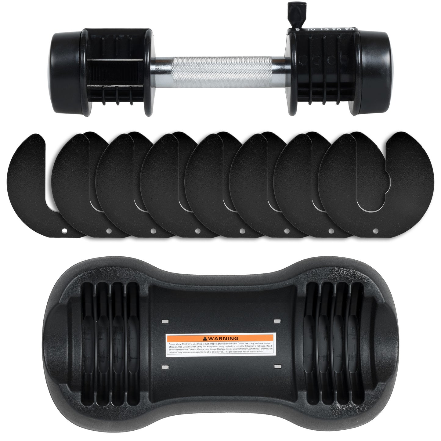 Pair of 12.5 Lbs Adjustable Dumbbell with Handle and Weight Plate for Home Gym black RT