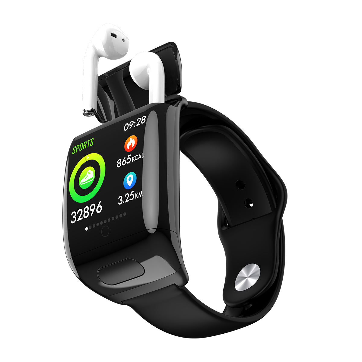 Smart Bluetooth headset two-in-one watch TWS Bluetooth headset smart call bracelet music control, heart rate, multi-sports mode