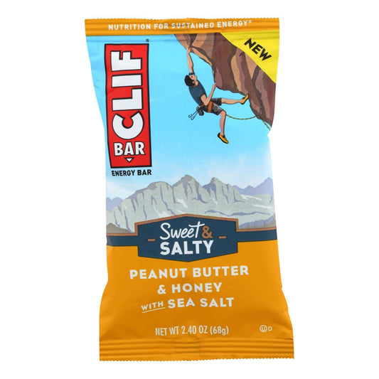 Clif Bar - Sweet and Salty Energy Bar - Peanut Butter and Honey with Sea Salt - Case of 12 - 2.4 oz.