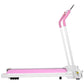 Treadmill Folding Treadmill for Home Portable Electric Motorized Treadmill Running Exercise Machine Compact Treadmill for Home Gym Fitness Workout Walking, No Installation Required, White&amp;Pink