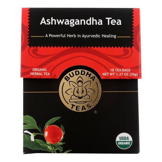 Buddha Teas - Organic Tea - Ashwaghanda - Case of 6 - 18 Count