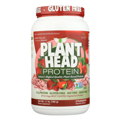 Genceutic Naturals Plant Head Protein - Strawberry - 1.7 lb