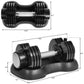 1PC Adjustable Dumbbell 25 lbs with Fast Automatic Adjustable and Weight Plate for Body Workout Home Gym, black RT