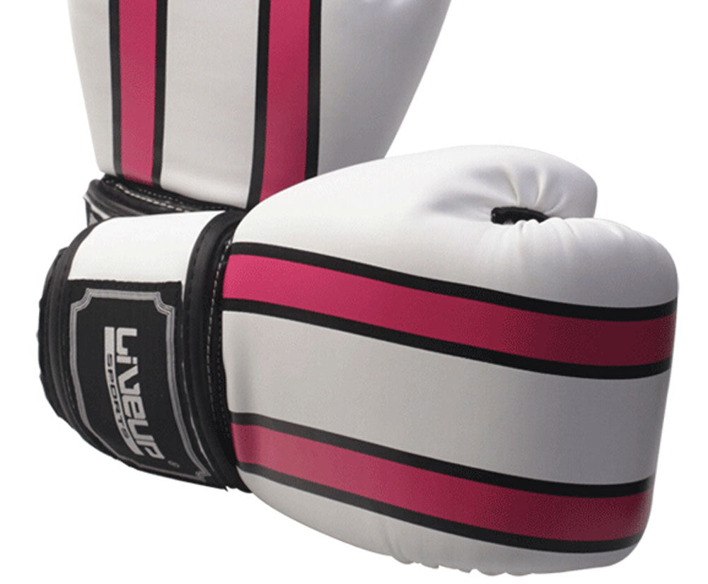 Fashion Boxing Martial Arts Training Gloves RED WHITE, 10 Ounce