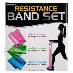 Resistance Band Set With 3 Tension Levels (pack of 4)