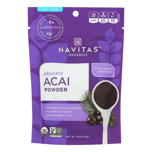 Navitas Naturals Acai Powder - Organic - Freeze-Dried - 4 oz - case of 12