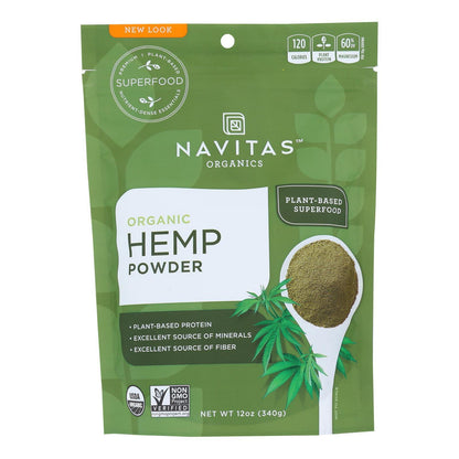 Navitas Naturals Protein Powder - Organic - Hemp - Raw - 12 oz - case of 6