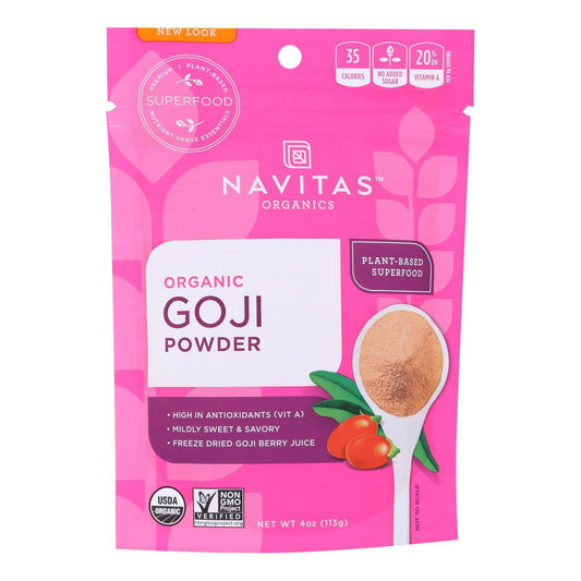 Navitas Naturals Goji Berry Powder - Organic - Freeze-Dried - 4 oz - case of 12