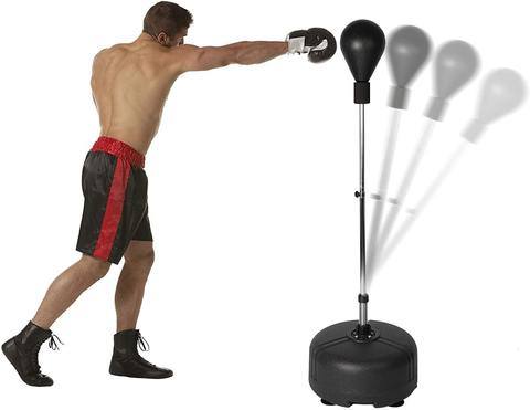 Bosonshop Punching Bag Reflex Freestanding Boxing Heavy Bag Height Adjustable Punching Speed Bag for Adult and Kids Fitness Training -Black